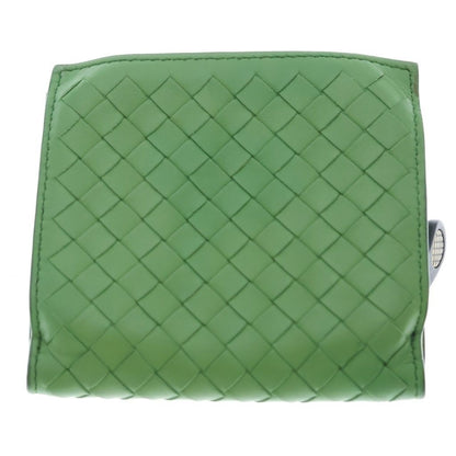 Bottega Veneta Intrecciato Bifold Wallet Green Leather Compact — view 2