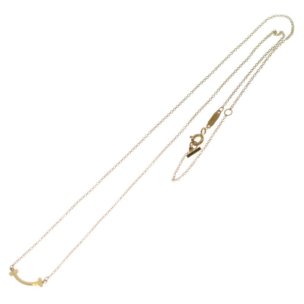 Tiffany & Co T Smile Mini Necklace 18k YG Yellow Gold Pendant — view 2