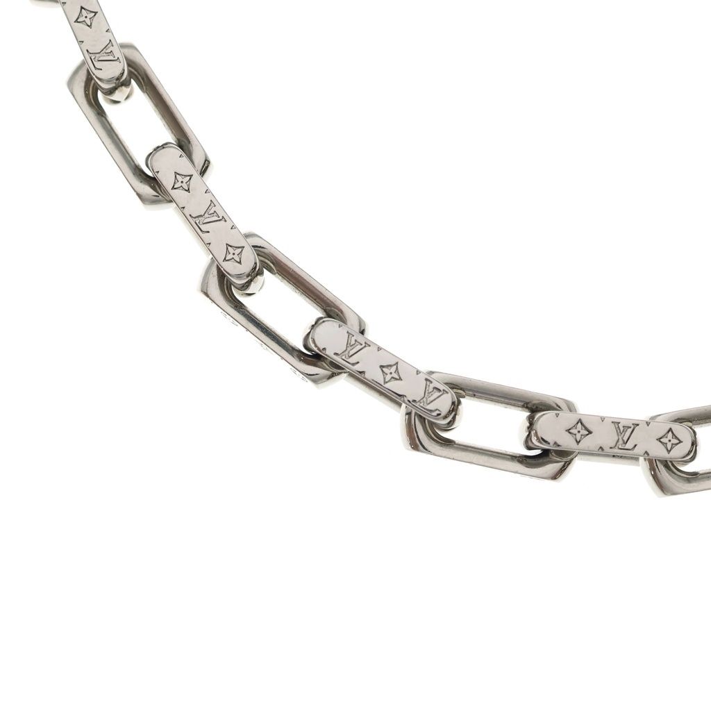Louis Vuitton Monogram Collier Chain Necklace Silver