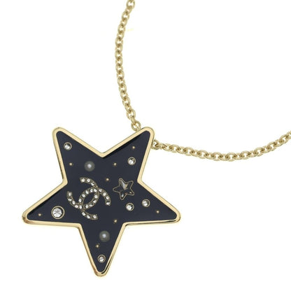 Chanel Star Motif Necklace CC Logo Rhinestone Gold