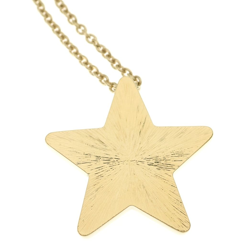 Chanel Star Motif Necklace CC Logo Rhinestone Gold — view 5