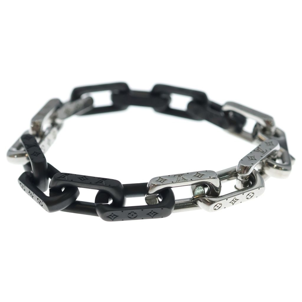 Louis Vuitton Collier Monogram Chain Bracelet Black Silver — view 4