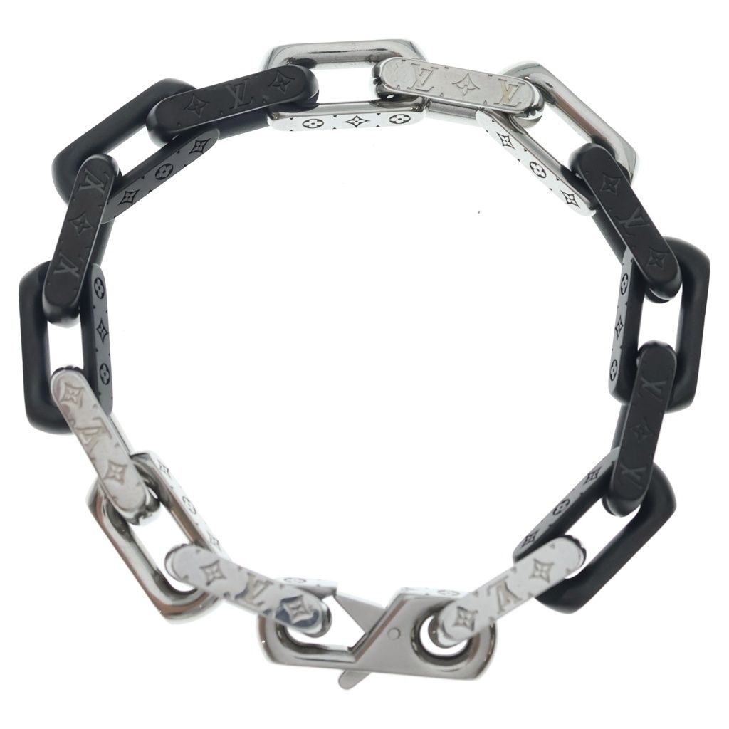 Louis Vuitton Collier Monogram Chain Bracelet Black Silver — view 2