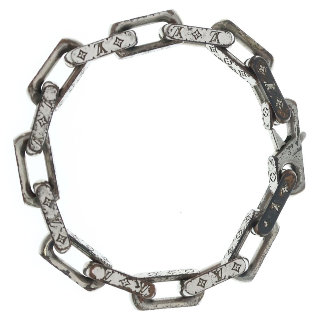 Louis Vuitton Collier Monogram Chain Bracelet Silver