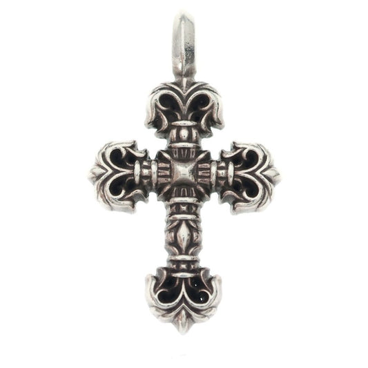 Chrome Hearts Charm Filigree Tiny Cross Pendant Silver