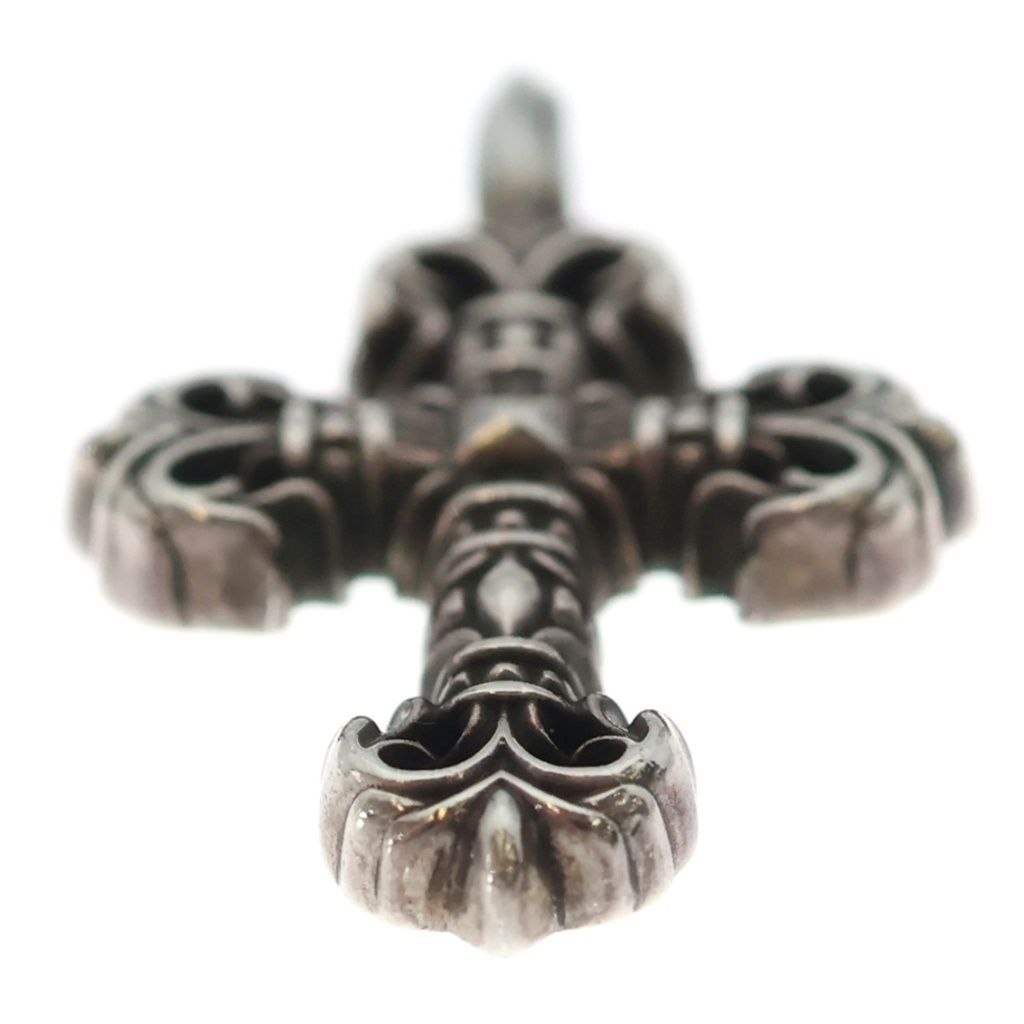 Chrome Hearts Charm Filigree Tiny Cross Pendant Silver — view 5