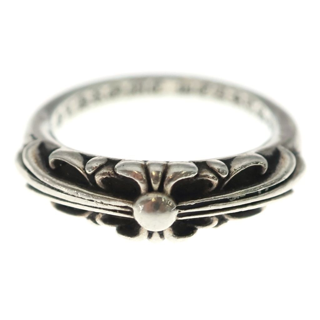 Chrome Hearts Baby Classic Floral Black Sling Silver Ring — view 4