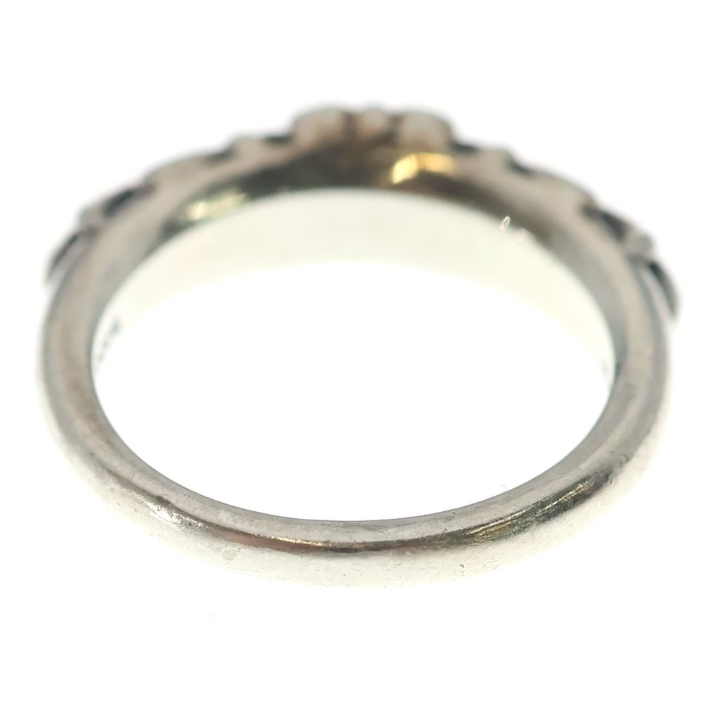 Chrome Hearts Baby Classic Floral Black Sling Silver Ring — view 2