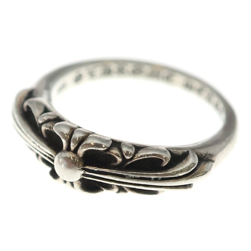 Chrome Hearts Baby Classic Floral Black Sling Silver Ring