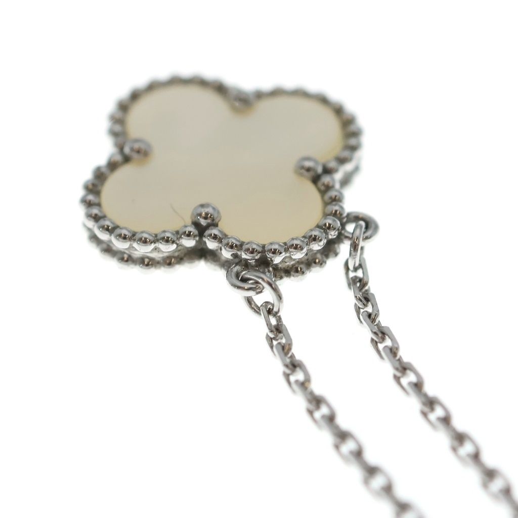 Van Cleef & Arpels Vintage Alhambra Mother of Pearl Necklace 18k White Gold — view 5