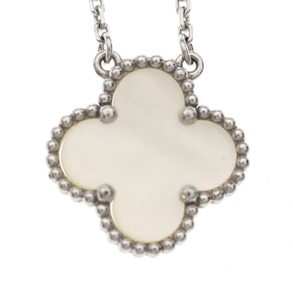 Van Cleef & Arpels Vintage Alhambra Mother of Pearl Necklace 18k White Gold — view 3