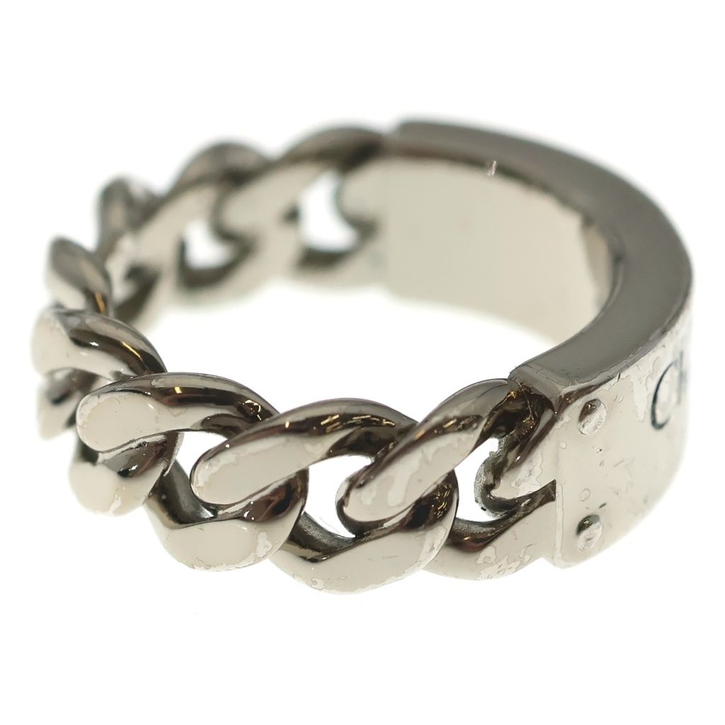 Dior Couture Logo Metal Chain Link Ring Silver — view 3