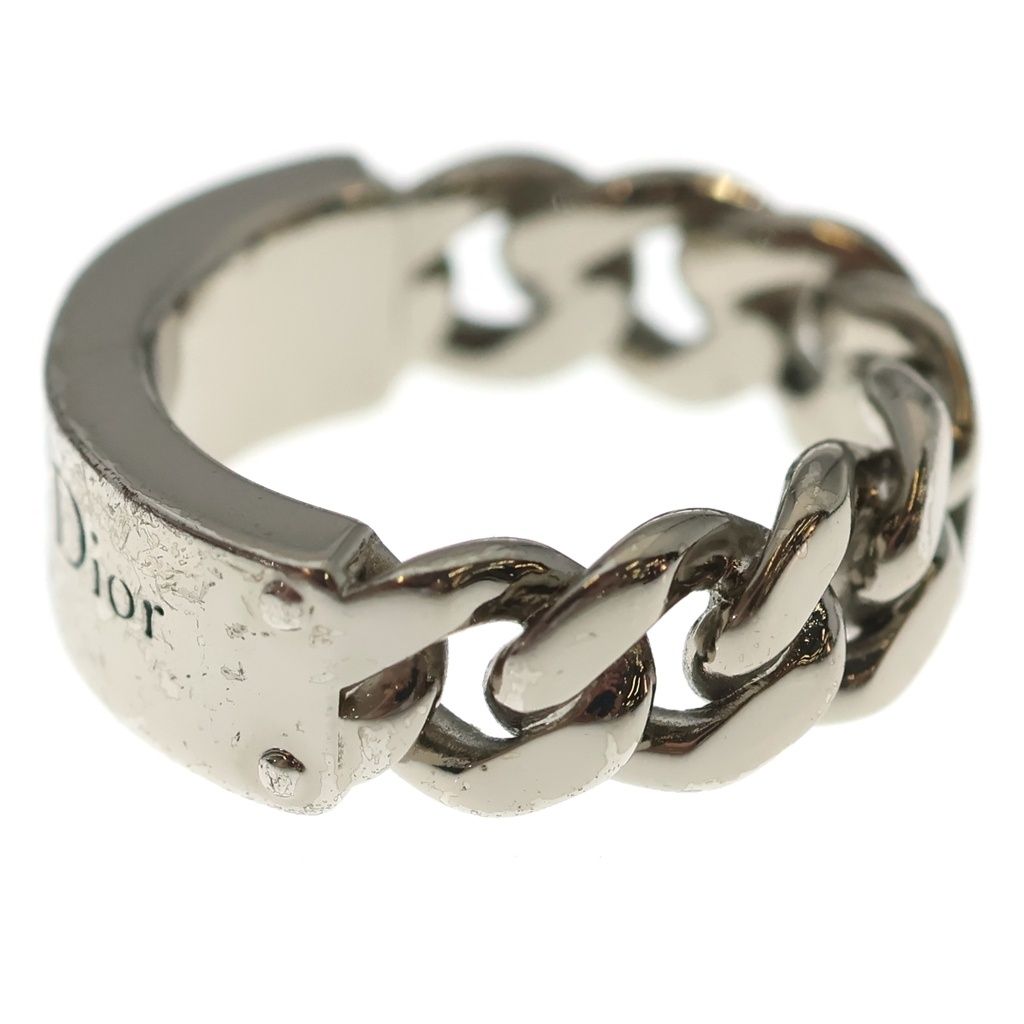Dior Couture Logo Metal Chain Link Ring Silver — view 4