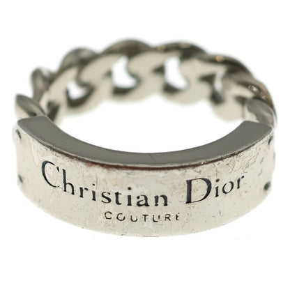 Dior Couture Logo Metal Chain Link Ring Silver