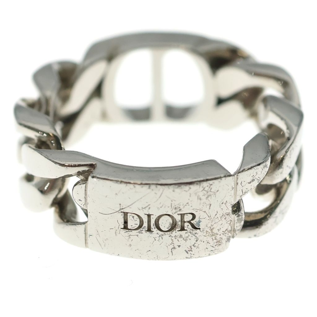 Dior CD Icon Chain Link Signature Ring Silver
