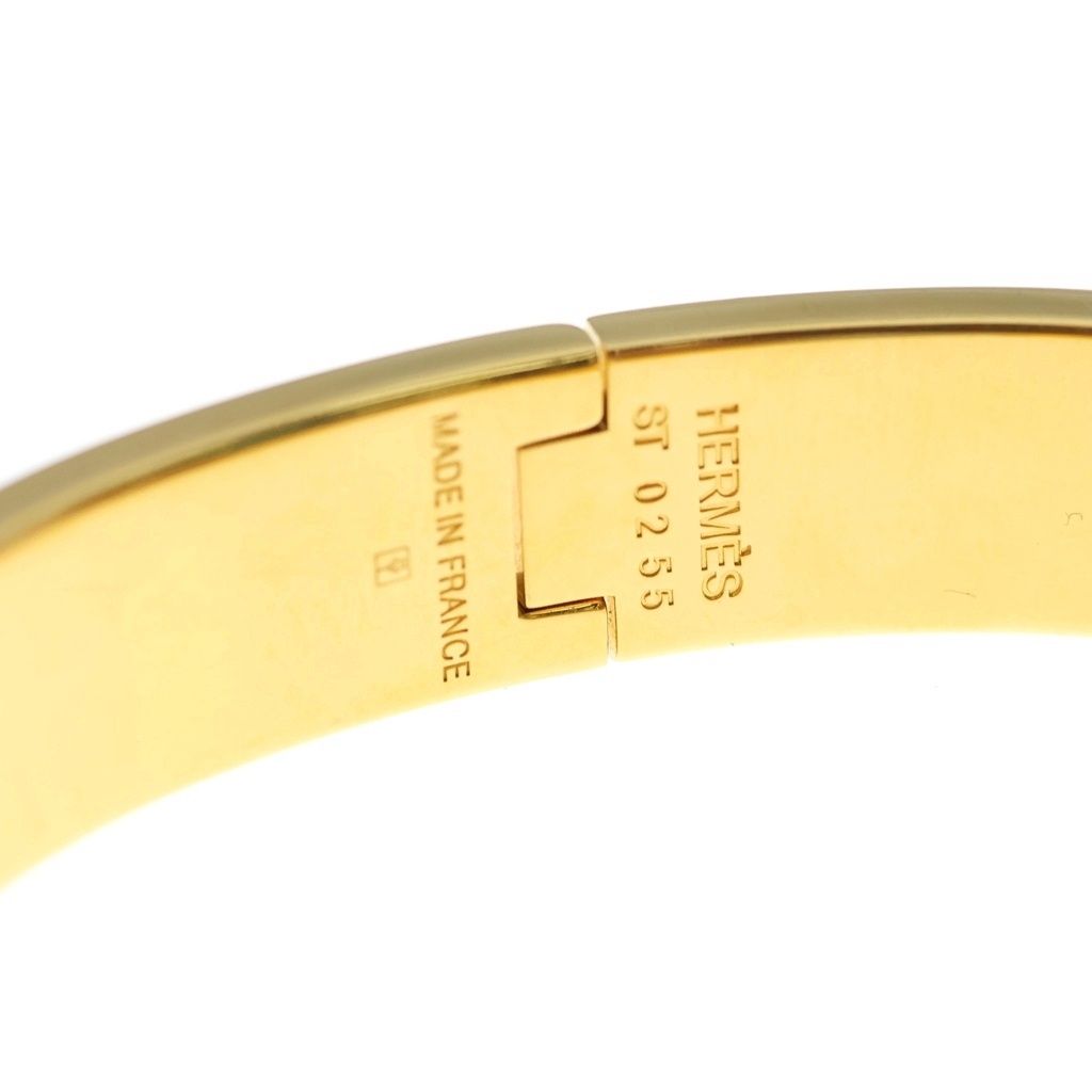 Hermes Click PM Bangle Bracelet Red Gold Pink — view 5