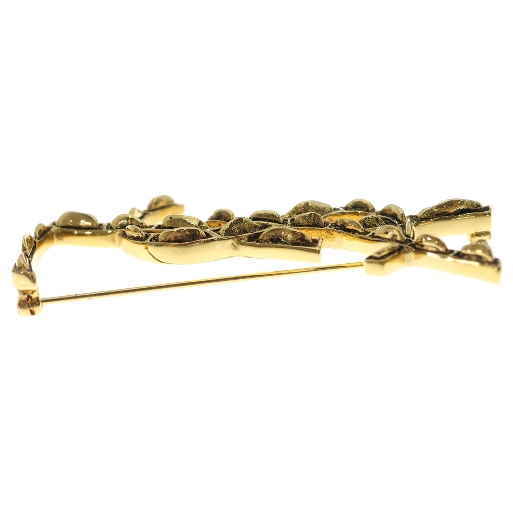 Saint Laurent Paris Opyum Broche YSL Cassandra Gold — view 3
