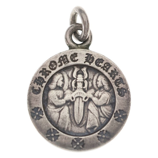 Chrome Hearts Chrm Angl Mdl V2 Angel Medal Charm Pendant Silver
