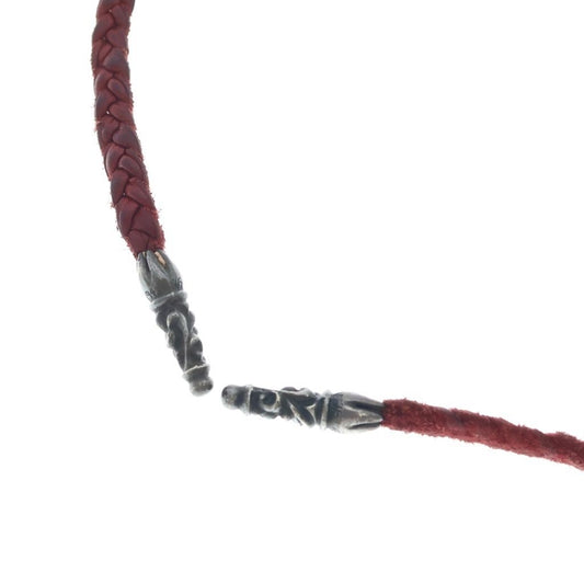 Chrome Hearts Leather Braid Scroll Blade Necklace