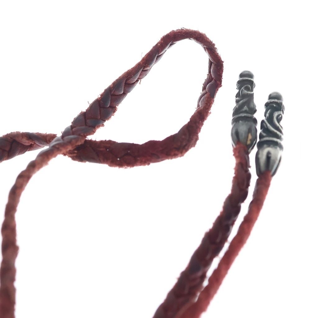Chrome Hearts Leather Braid Scroll Blade Necklace — view 6