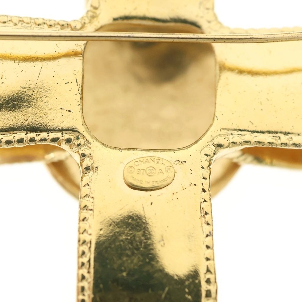 Chanel CC Logo Cross Ribbon Brooch — view 6
