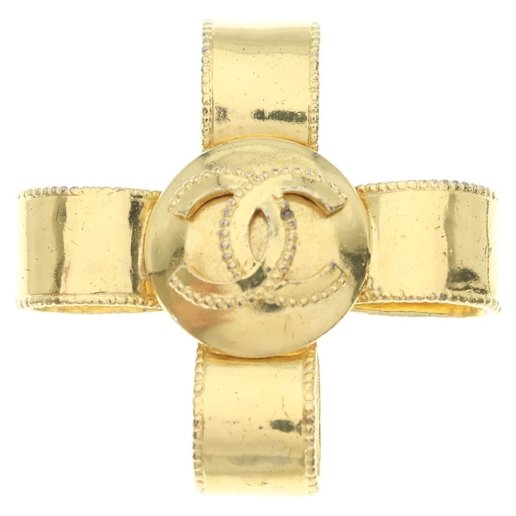 Chanel CC Logo Cross Ribbon Brooch