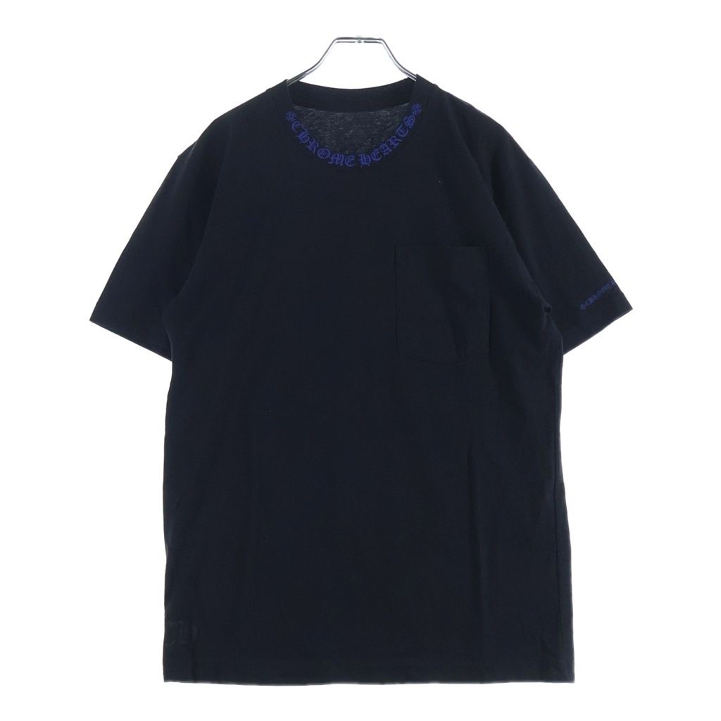 Chrome Hearts CH T-shrt 1 Neck Logo Print T-Shirt Black Blue