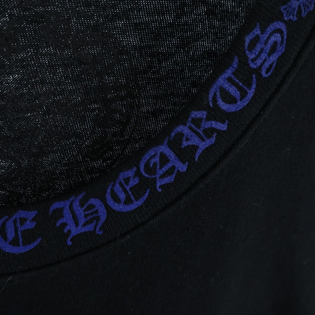 Chrome Hearts CH T-shrt 1 Neck Logo Print T-Shirt Black Blue — view 7