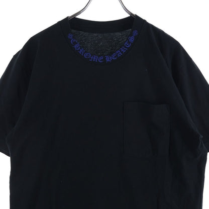 Chrome Hearts CH T-shrt 1 Neck Logo Print T-Shirt Black Blue — view 3