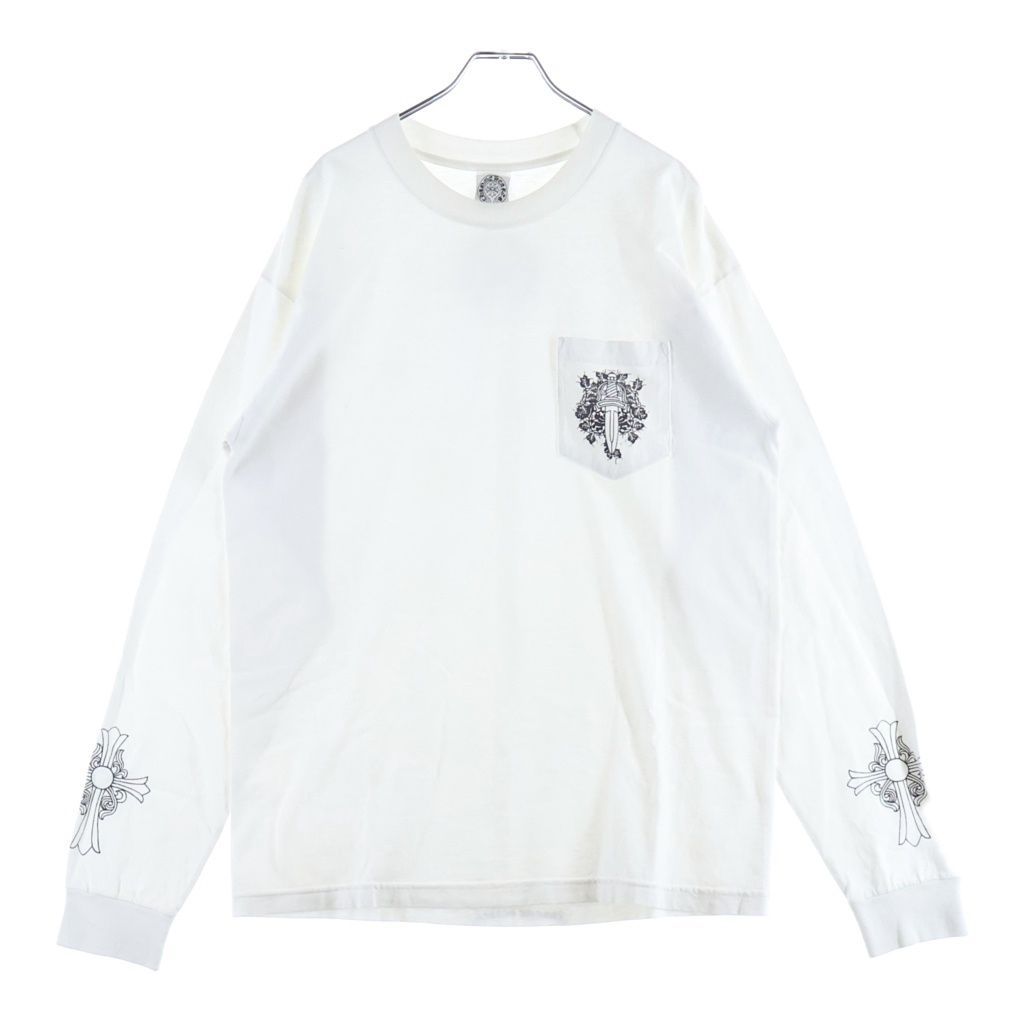 Chrome Hearts Vintage L S Tee Sleeve CH Cross Back Horse Shoe Print Long T-Shirt