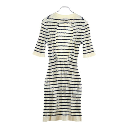 Chanel CC Logo Border Wool Knit Dress Black White — view 2