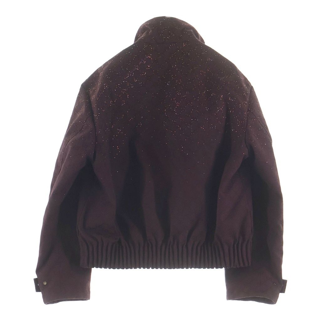 Gucci GG Fabric Padded Jacket Sequin Allover Zip Up Bordeaux — view 2