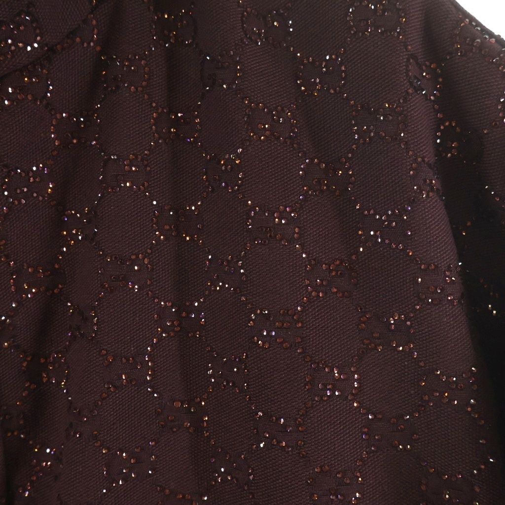 Gucci GG Fabric Padded Jacket Sequin Allover Zip Up Bordeaux — view 5