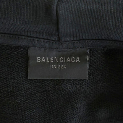 Balenciaga Vntage Small Zip Up Hoodie Distressed Black — view 6