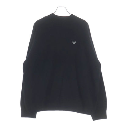 Balenciaga Garde Robe Logo Knit Embroidery Crew Neck Long Sleeve Sweater Black