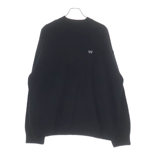 Balenciaga Garde Robe Logo Knit Embroidery Crew Neck Long Sleeve Sweater Black