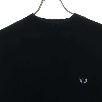 Balenciaga Garde Robe Logo Knit Embroidery Crew Neck Long Sleeve Sweater Black — view 3
