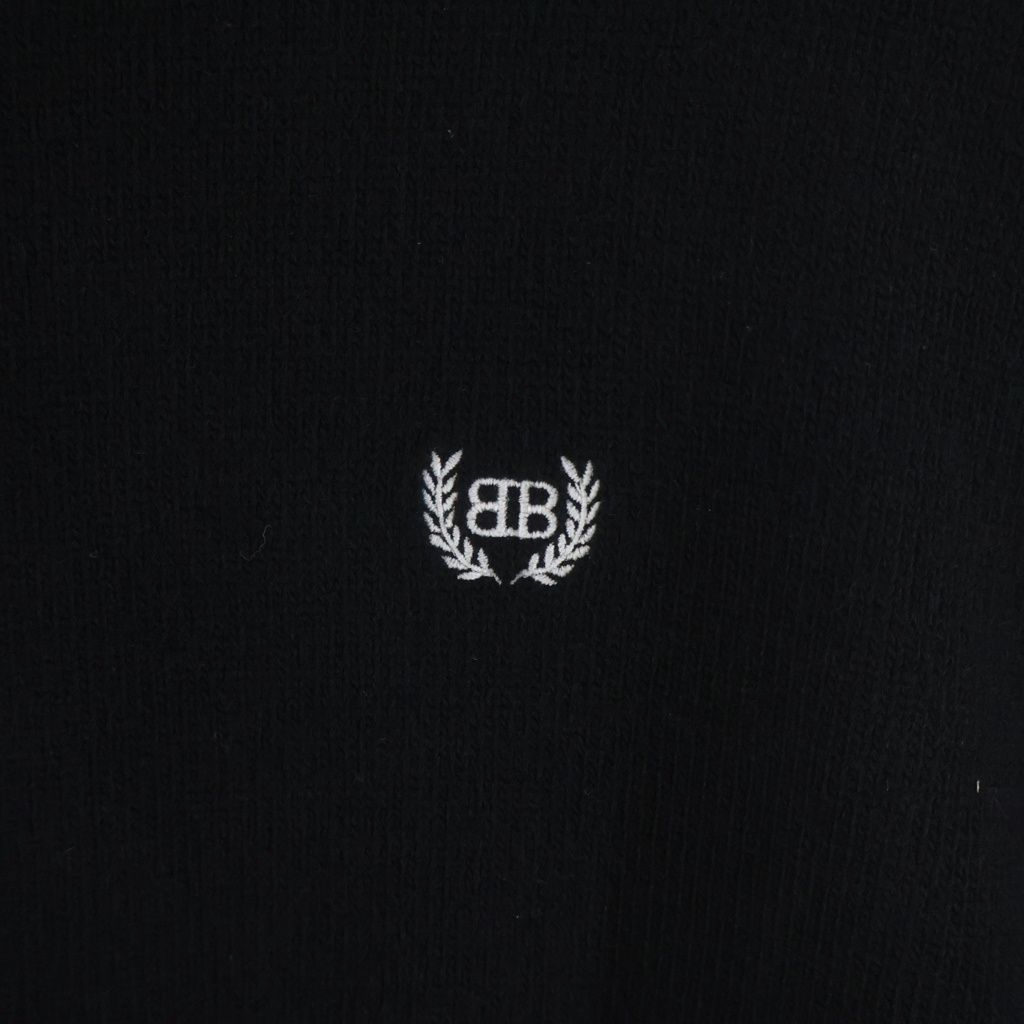 Balenciaga Garde Robe Logo Knit Embroidery Crew Neck Long Sleeve Sweater Black — view 4