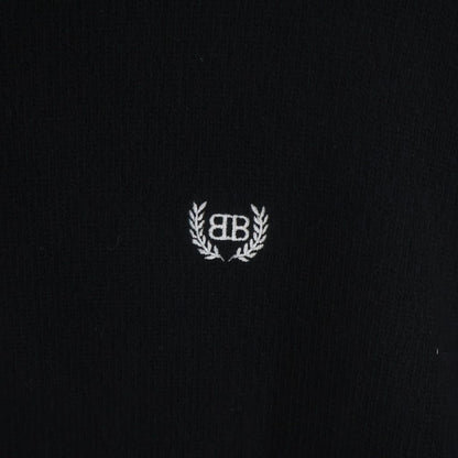 Balenciaga Garde Robe Logo Knit Embroidery Crew Neck Long Sleeve Sweater Black — view 4