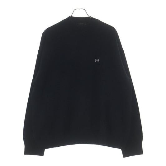 Balenciaga Garde Robe Logo Knit Embroidery Crew Neck Long Sleeve Sweater Black