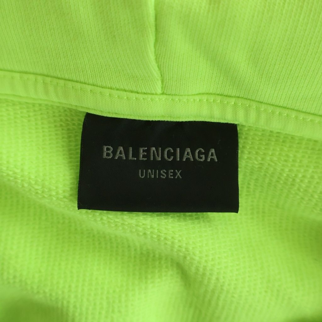 Balenciaga Back Flip Round Zip Up Hoodie Logo Yellow — view 6