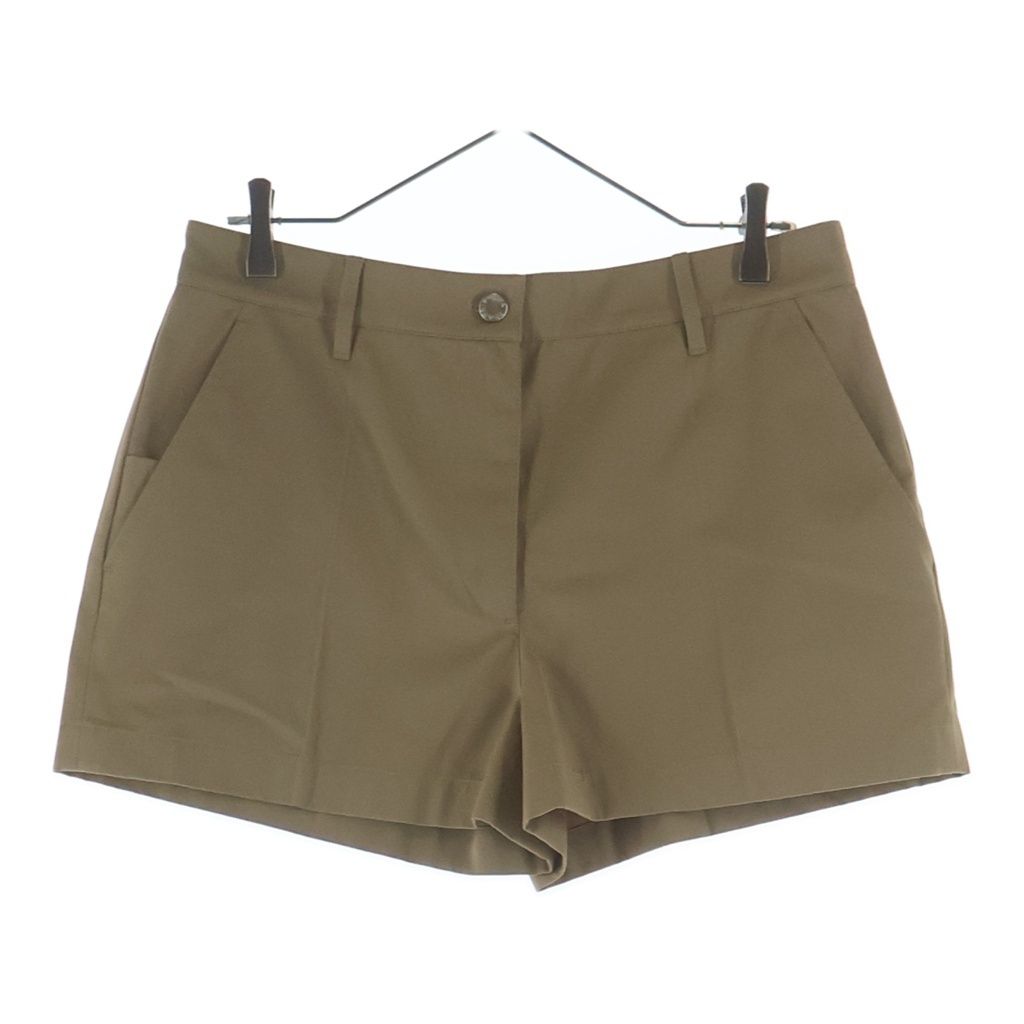 Prada Triangle Logo Plate Shorts Beige