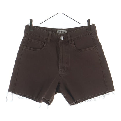 Miu Miu Cutoff Bermuda Denim Short Pants Brown