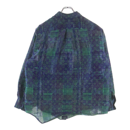 Louis Vuitton Monogram Neon Check Oversize Business Long Sleeve Shirt Green Blue — view 2