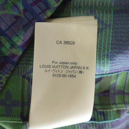 Louis Vuitton Monogram Neon Check Oversize Business Long Sleeve Shirt Green Blue — view 8