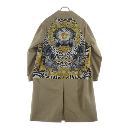 Versace Comme Des Garcons Back Wild Baroque Scarf Long Coat Beige — view 2