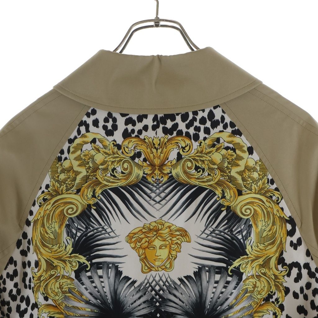 Versace Comme Des Garcons Back Wild Baroque Scarf Long Coat Beige — view 4
