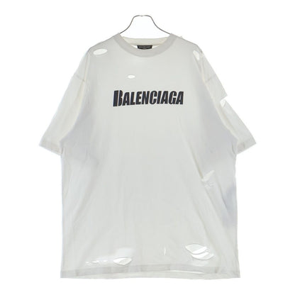 Balenciaga Destroyed Logo Print T-Shirt Oversize Distressed
