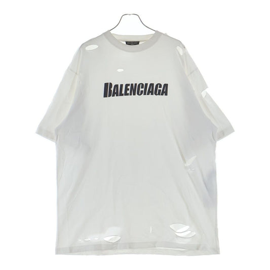 Balenciaga Destroyed Logo Print T-Shirt Oversize Distressed