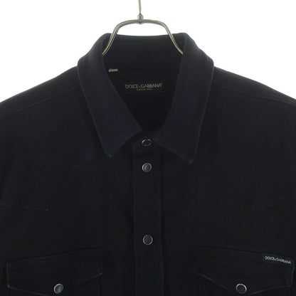 Dolce & Gabbana Back Print Button Up Denim Shirt Black — view 3